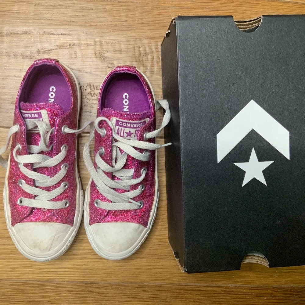 Converse All Star Pink Glitter Low Top Sneakers